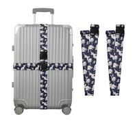 2 Pack Luggage Strap Funny Devon Rex Cats Navy Blue Heavy Duty Adjustable Travel Bag Belts for Travel and Carry On Suitcases cintas para maletas de viaje