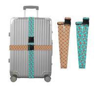 2 Pack Luggage Strap Reindeer Red Mug Winter Red Crab White Dot Ocean Portable Adjustable Luggage Seat Belt for Travel and Carry On Suitcases