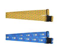 2 Pack Luggage Strap Yellow Love Heart Star Blue Love You Heart Character Portable Adjustable Polyester Baggage Straps for Sea Trips, Casual Trips, Daily Use