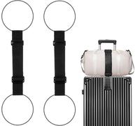 2 Pack Luggage Straps Bag Bungee,Black Adjustable Elastic Travel Belts for Add a Bag,Suitcase Strap for Attaching Extra Backpack,Handbag,Luggage Accessories