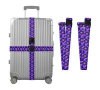 2 Pack Luggage Straps Firework USA Flag 4th July Celebration Independence Day Heavy Duty Adjustable Travel Belt for Women Men Travel School Business Trips