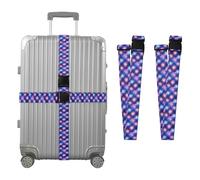 2 Pack Luggage Straps Firework USA Flag 4th July Celebration Independence Day Heavy Duty Adjustable Luggage Seat Belt for Creative Travel Accessory