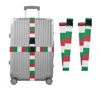 2 Pack Luggage Straps Italy Flag Green Red Portable Adjustable Suitcase Belts Travel Accessories for Safety & Convenience cintas para maletas