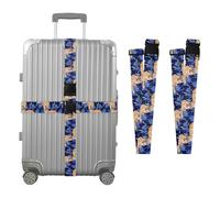 2 Pack Luggage Straps Kawaii-Style Devon Rex Cats Blue Heavy Duty Adjustable Travel Bag Belts for Suitcase/Carry On Bag Travel Accessories cintas para maletas