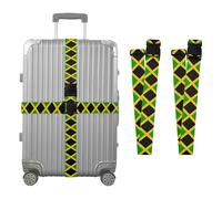 2 Pack Luggage Straps National Flag of Jamaica Heavy Duty Adjustable Long Belts Keep Suitcase Secure for Travel and Carry On Suitcases