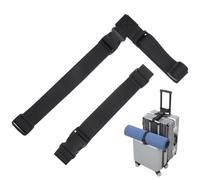 2 Pack Luggage Straps with Buckle for Connecting Luggage Together, T-Type Suitcase Connector Straps Adjustable Suitcase Strap Belt (Black, 4cm Wide)