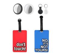 2 Pack Luggage Tags with 2 Pack Smart Tracker for Suitcases, Funny Suitcase Labels and Smart Tracker Tag with Bluetooth Tracking, Finder Tag for Bags, Travel Security Combo (iOS Only)