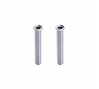 2-Pack M12 x 55mm Hollow Threaded Connector Screw for Sink, Silver | Solid brass build, extended 55mm connector screw, smooth through-hole, perfect for undermount stone and composite basins