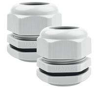 2 Pack M40 Cable Glands - Caianwin 40mm Stuffing Glands IP68 Waterproof Plastic Nylon Compression Glands Connectors for Electrical Boxes Junction Boxes Wall-Mounted Distribution Boxes