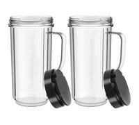 2 Pack Magic Bullet Blender Cups Tall 22oz Cup with Flip Top To-Go Lid Replacement Part Cup Mug with Handle Compatible with 250w MB1001 Magic Bullet Mugs & Cups Blender Milk Juicer Mixer Accessories