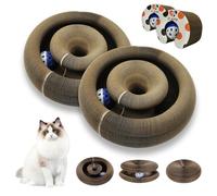 2 Pack Magic Organ Cat Scratcher Toys, Foldable & Reversible Accordion Kitty Toy with Bell Balls, Interactive Cardboard Scratching Board Scratcher Pad for Indoor Cats (2 Pack Upgrade)
