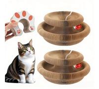 2-Pack Magic Organ Cat Scratcher with Bell Balls - Interactive Foldable Cardboard Toy, Honeycomb Scratcher & Furniture Protector for Indoor Cats