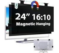[2 Pack] Magnetic 24 Inch Computer Privacy Screen for 16:10 Aspect Ratio Widescreen Monitor, Hanging Eye Protection Anti Glare Blue Light Computer Monitor Privacy Filter, Removable 24in Protector Film