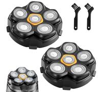 2 Pack Magnetic 6D Head Shaver Replacement Heads for Bald Men