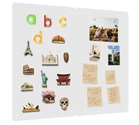 2 Pack Magnetic Board for Wall, 17.5" x 11.4" Magnet Bulletin Memo Board, Metal Sheets to Display Magnetic Letter Number Souvenir, Notes, Poetry, Photos, White