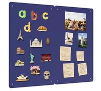 2 Pack Magnetic Board for Wall, 17.5" x 11.4" Magnet Bulletin Memo Board, Metal Sheets to Display Magnetic Letter Number Souvenir, Notes, Poetry, Photos, Blue