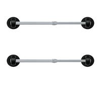 2 Pack Magnetic Curtain Rods for Metal Doors, Adjustable Extends from 16 inch to 28 inch Magnetic Cafe Curtain Rod for Iron and Steel Place, No Drill,Not falling,White,carbon steel