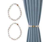 2 Pack Magnetic Curtain Tie Backs, Modern Simple Style Drape Curtain Tie Backs Convenient Decorative Handmade Shell-Shaped for Thin or Thick Home,Office Window Dining Drapery (Beige)