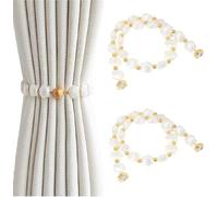 (2 Pack) Magnetic Curtain Tiebacks Clips Tie Backs for Curtains Decorative Curtain Tiebacks Rope Holdbacks Curtain Holder Buckles Convenient Weave Rope Curtain Holdback Home,Office,Hotel