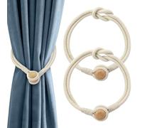 2 Pack Magnetic Curtain Tiebacks, Modern Simple Style Drape Tie Backs for Home & Office Window Drapery