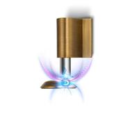 2 Pack Magnetic Door Stopper, Magnet Floor Door Stop Retractable, Door Magnetic Catch, Door Holder to Keep Door Open, No Drilling Mount with Adhesive, Antique Brass AB-2