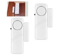 2 Pack Magnetic Door Window Alarm, 90dB Wireless Security Alarm Sensor Battery Operated Burglar Sensor Warnning Detector for Home Office School Garage Shed Shop Hotel Entry Vibration Alert System