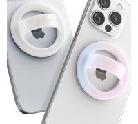 2-Pack Magnetic Phone Grip Holders Compatible with MagSafe, Soft-Touch Silicone Finger Loops for iPhone, Comfortable and Secure Fit (Clear Sparkle & Gradient Dream)