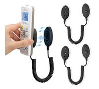 2-Pack Magnetic Remote Control Holders with Spring Ropes - Safely Secure Remotes & Small Items, Wall-Mount with Adhesive, Anti-Loss, Rapid Adsorption, Extendable Spring (Black 43 inch, 2 pack)