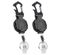 2 Pack Magnetic Retractable Keychain,Heavy Duty Retractable Keychain with Magnetic Closure,ID Badge Holder Reel with 65 cm Cord,Extensible Badge Holder for Key Ring, ID Card