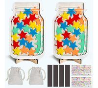 2 Pack Magnetic Reward Jar for Classroom & Kids - Star Jar Incentive System, Potty Training Chart with Tokens, Behavior Management Tool, Boys & Girls (Star-2pcs)