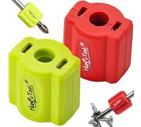 2-Pack Magnetic Screw Ring for Drill - Universal 4.5MM-6.5MM Anti-Slip Attachment, Removable Silicone Magnetizer Demagnetizer Tool for Hex Screwdriver and Power Bits (Red, Green)