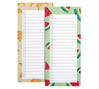 2 Pack Magnetic Shopping List Pad for Fridge, 100 Tear Off Sheets Magnet Notepad Grocery List, Fruit Design Magnetic Grocery List Pad for Fridge, Magnet Back Shopping Lists (Watermelon + Banana)