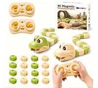 2 Pack Magnetic Snake Game Toy,Remote Control Snake Interactive Family Game | Magnetic Greedy Snake Toy with Sound & Light,Parent-Child Competitive Party Game,Educational Christmas Gift for Boys & Girls