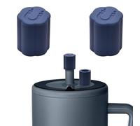 2 Pack Magnetic Straw Covers, Silicone Straw Topper cap for BrüMate All Era and Resa Tumblers, Brumate Accessories (Blue)