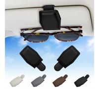 2 Pack Magnetic Sunglasses Holder for Car Visor - Secure Clip with Universal Fit for Most Glasses, Non-Slip Design & Compact Storage Accessory (Black)