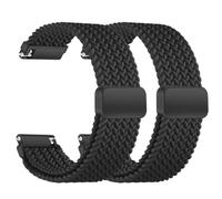 2 Pack Magnetic Wristbands Compatible with Garmin Venu 4 45 mm/Venu 3 45 mm/Venu 2 45 mm, 22 mm Elastic Soft Nylon Sport Quick Release Bracelets for Forerunner265/255/Vivoactive 4 Women Men, Nylon