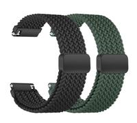 2 Pack Magnetic Wristbands Compatible with Garmin Venu 4 45 mm/Venu 3 45 mm/Venu 2 45 mm, 22 mm Elastic Soft Nylon Sport Quick Release Bracelets for Forerunner265/255/Vivoactive 4 Women Men, Nylon