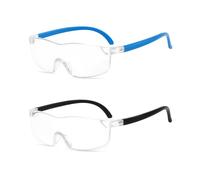 2 Pack Magnifying Glasses, 300% Black & 500% Blue Wearable Magnifier | 3x, 5x Hands-Free for Visually Impaired | Anti-Blue Light Reading Glasses | Magnifying Glasses for Hobbies