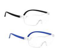 2 Pack Magnifying Glasses: 500% Black & 800% Blue Wearable Magnifier, 5x / 8x Hands-Free for Visually Impaired, Anti-Blue Light Reading Glasses, Magnifying Glasses for Hobbies Non-Lighted