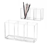 2 Pack Makeup Brush Holder, Clear Acrylic Organiser Toothbrush Holder | for Bathroom, for Dressing Table