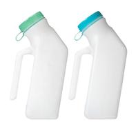 2 Pack Male Urinal Bottle, 1000ml Reusable Glow in The Dark Urinal Leak & Smell Proof Urinals with Easy Grip Handle, Urine Bottles for Elderly, Incontinence, Car, Hospital Use