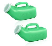 2 Pack Male Urinal Bottle, 1200ML Urine Bottle for Men Portable Urinal Pee Bottle Pee Containers with Secure Cap Measuring Scale for Travel, Hospitals, Urine Collection (Green)