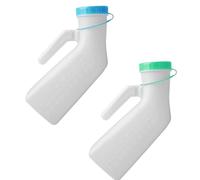 2 Pack Male Urinal with Glow in The Dark Lid, 1000 ml Leak & Smell Proof Urine Bottles Male Spill Proof, Easy Grip Handle Urinal Bottle for Car, Hospital, Elderly & Incontinence
