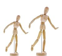 2 Pack Mannequin Body,11.4cm/4.5inc, 21cm/8 Inch Wooden Manikin Body Drawing Mannequin Artist Manikin, with Stand for Art, Body Drawing, Home Decoration for Decoration Sketching & Painting