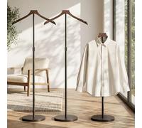 2 Pack Mannequin Torso, Adjustable Shirt Display Stand 30-41" Walnut Wood