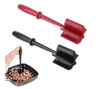 2 Pack Manual Meat Chopper, Durable Mince Masher Ground Beef Separator Pounder Shredder Tool Heat-Resistant Hamburger Non-Stick Smasher Cooking Nylon Utensil Cookware for Kitchen Turkey (Red, Black)