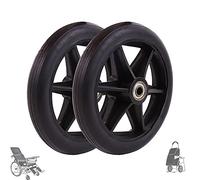 2 Pack Manual Wheelchair Caster Wheels 6/7/8 Inch, Solid Front Wheelchair Wheel Replacement, Strong Durable Wearproof Anti Skid Walker Wheels