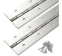 2 Pack Marine Grade Heavy Duty Piano Hinge 48 Inch x 2 Inch Width, True 0.060'' Thick Stainless Steel Piano Hinge for Heavy Duty Cabinet, Door, Toolbox, Metal Plate, Furniture, Industrial Project