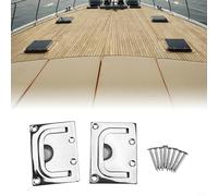 2 Pack Marine Stainless Steel Flush Pull For Ring Handle, 304 Stainless Steel Boat Hatch Locker Lift for Deck Cabin Hardware, Silver 3x2.2 Inch