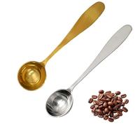 2 Pack Matcha Spoon, Stainless Steel Measuring Spoons, Ancient and Brave Scoop for Coffee, Protein Powder, Loose Tea, Ideal for Health-Conscious Adults and Baking Enthusiasts, Silver and Gold